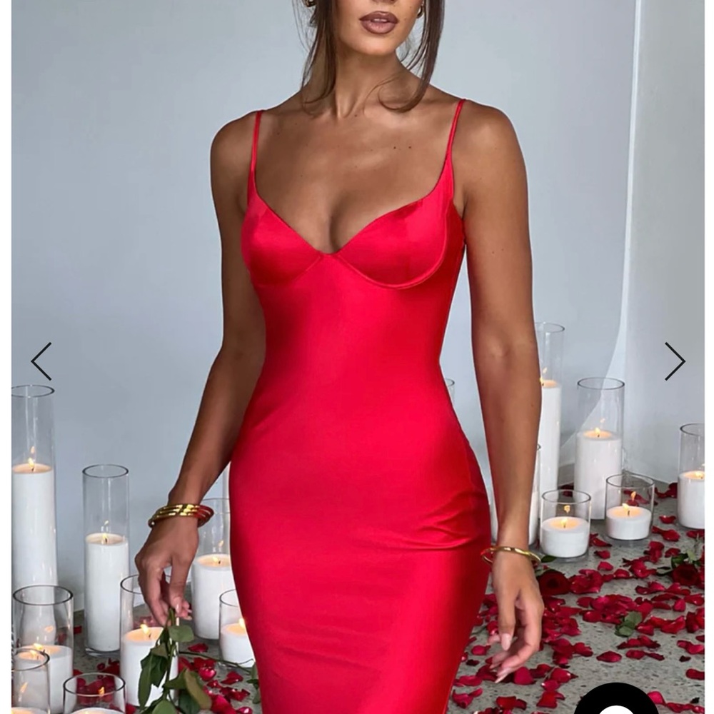 ATHENA RED STRAPY EVENING GOWN - RED - EUC S - BABYBOO - Picture 13 of 14